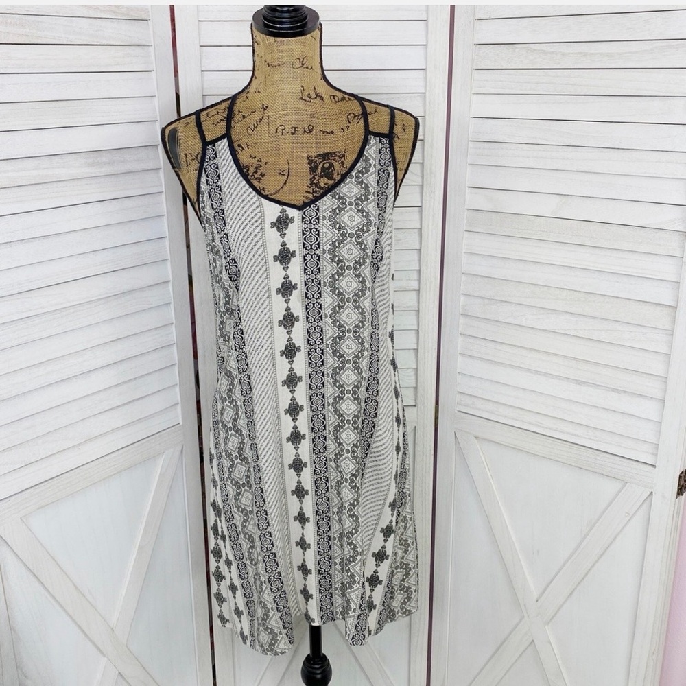 EARTHBOUND Black and White Printed Mini Dress